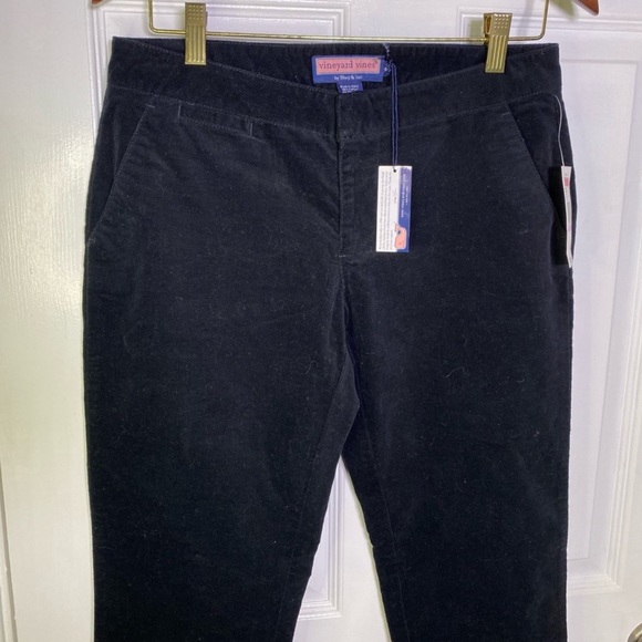 NWT black velvet cropped Vineyard Vines pants - Picture 4 of 8